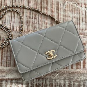 SOLD Chanel Trendy CC WOC Full Set Gray Lambskin